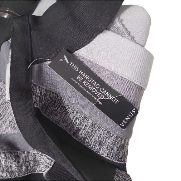 VENUS Gray Multi Gradient Ombre Bandage Color Block Midi Dress Size S - Picture 8 of 10